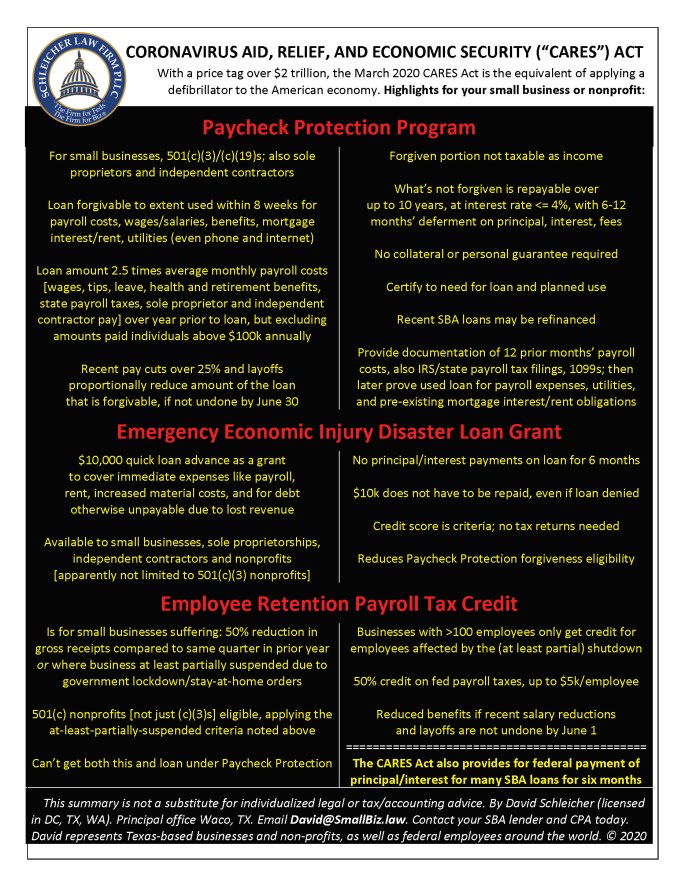 CVD.20200330.CARES ACT SUMMARY